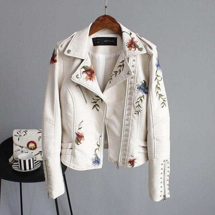 The Ella Embroidered Leather Jacket